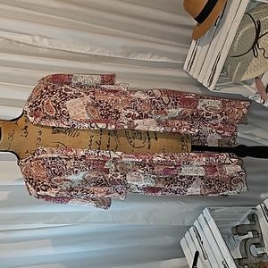 CATO Paisley Print Light Weight Sheer Cardigan/Kimino NEW